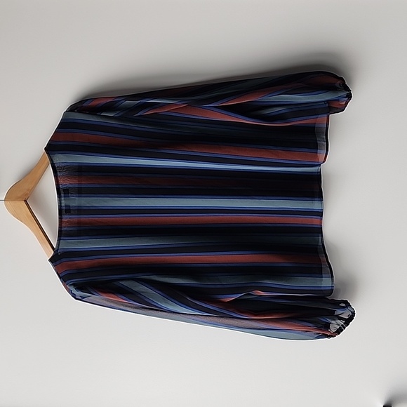 Madewell Multitone Stripe Flowy V Neck Blouse - Picture 7 of 7